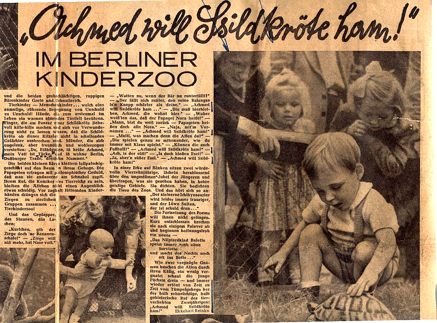 Scan der Mittelseite der BZ mit dem Bericht und Foto von Achmed